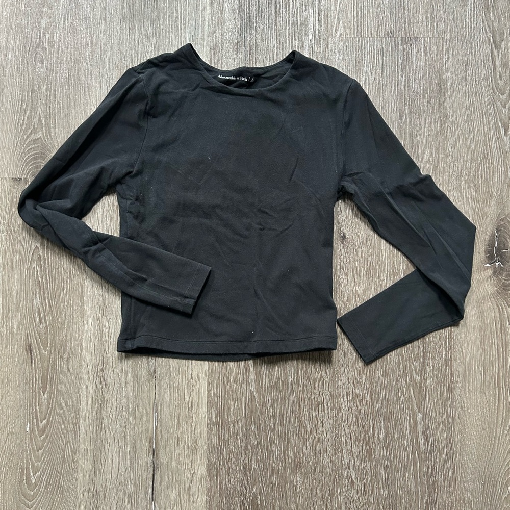 Abercrombie & Fitch Black Fitted Long Sleeve Tee